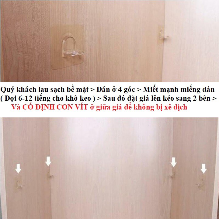 (Hoàn$) 1 Miếng dán 7x7 chịu lực đỡ giá kệ chia ngăn tủ quần áo tủ bếp lắp đặt nhanh (STIHN)