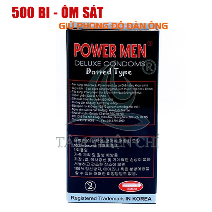 [COMBO] Bao cao su Powermen Dotted gai 12 chiếc và 250ml gel bôi trơn KLY