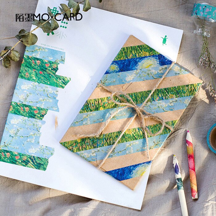 Cuộn băng keo họa tiết tranh Van Gogh sáng tạo trang trí sổ tay