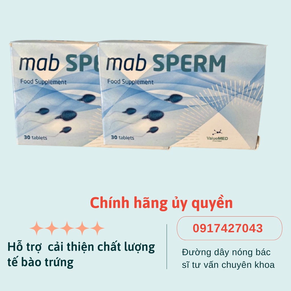 Thực phẩm chức năng MAB SPERM hỗ trợ cải thiện chất lượng tinh trùng dành cho nam giới