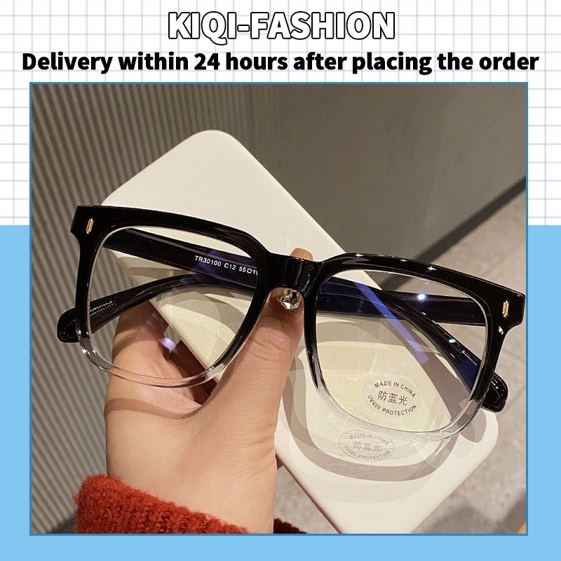 (KIQI-FASHION) COD Mới Kính Mát Gọng Nhựa Vuông Chống Tia UV400 Thời Trang Cho Nam Nữ