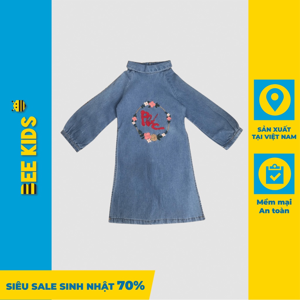 Áo Dài Suông  Cho Bé Gái 2-12 Tuổi Bee Kids, Mỏng Nhẹ, Co Dãn, Thoáng Mát, Đường May Tinh Tế 7AJ01545DX