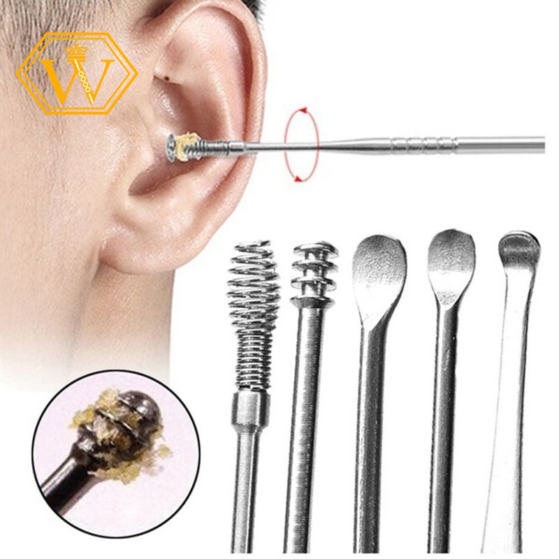 Set 5 đồ lấy ráy tai tiện dụng bằng thép không gỉ