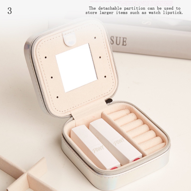 Hộp đựng trang sức bằng da thiết kế hai tầng tiện lợi