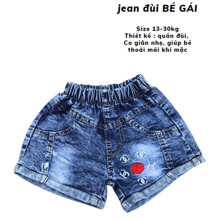 Quần jean đùi cho bé gái size 13-35kg