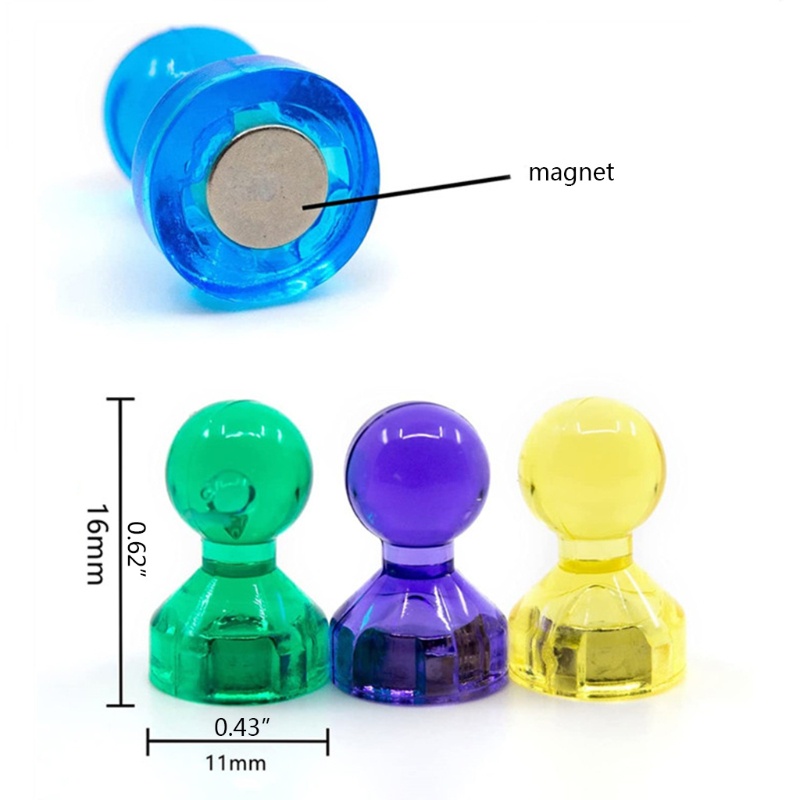 Set 50 Ghim Nam Châm Bằng Nhựa Trong Suốt Nhiều Màu Chất Lượng Cao Cho Bảng Trắng