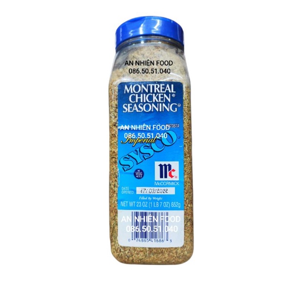 Montreal Chicken Seasoning Bột Gia Vị Sysco Mccormick