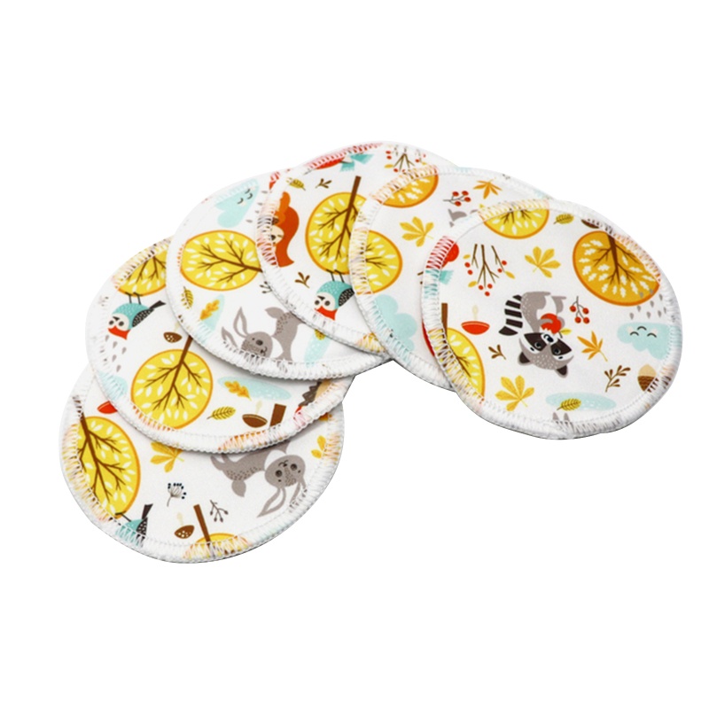 Bộ 6 Miếng Đệm Ngực Siêu Thấm Nước Có Thể Giặt Sạch Tái Sử Dụng Cho Mẹ Bỉm Sữa