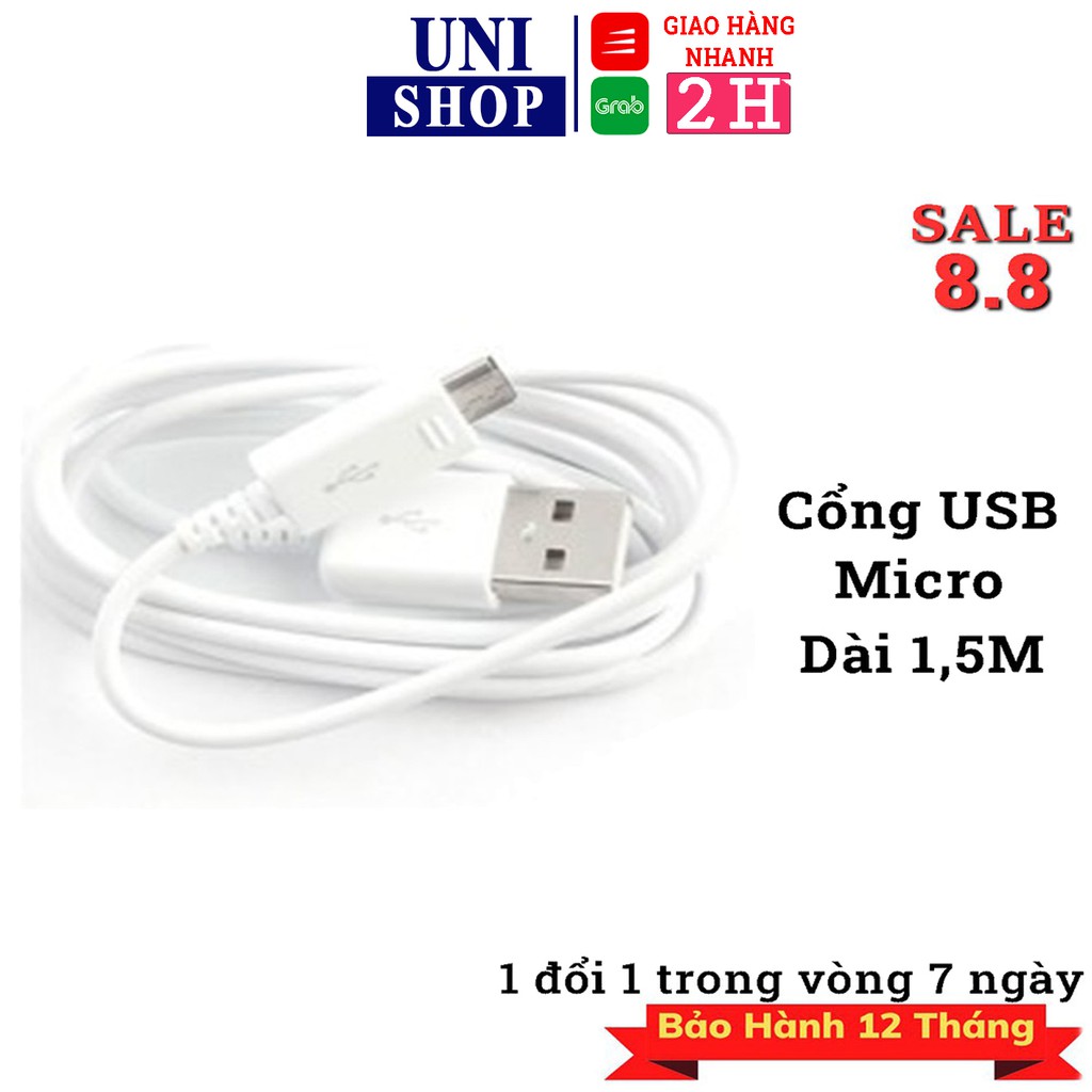 Cáp sạc samsung dây dài 1.5m nguyên zin xịn, hàng chính hãng - Uni Shop
