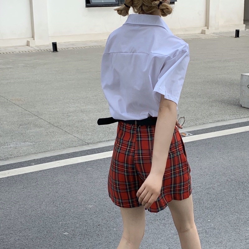 Pass quần shorts caro ulzzang y2k vintage retro