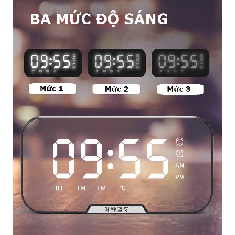 Loa bluetooth không dây kiêm đồng hồ báo thức G10 tích hợp đài fm cổng thẻ nhớ usb