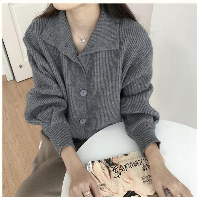 Áo khoác cardigan cổ lọ dáng rộng thiết kế thời trang tùy chọn màu sắc dành cho nữ