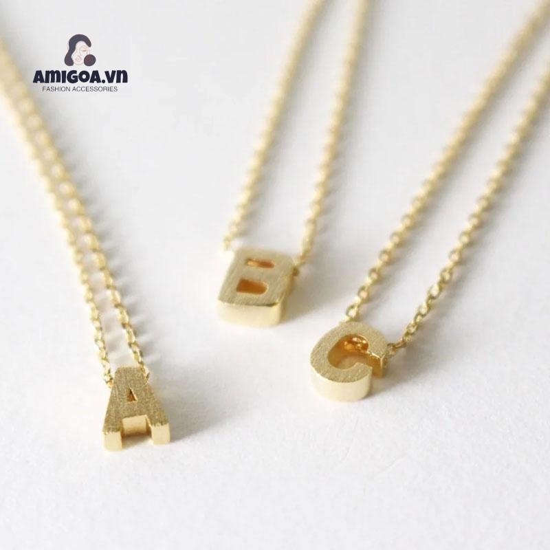 ✨✨ Vòng cổ kim loại phối mặt hình chữ cái tùy chọn đơn giản thời trang