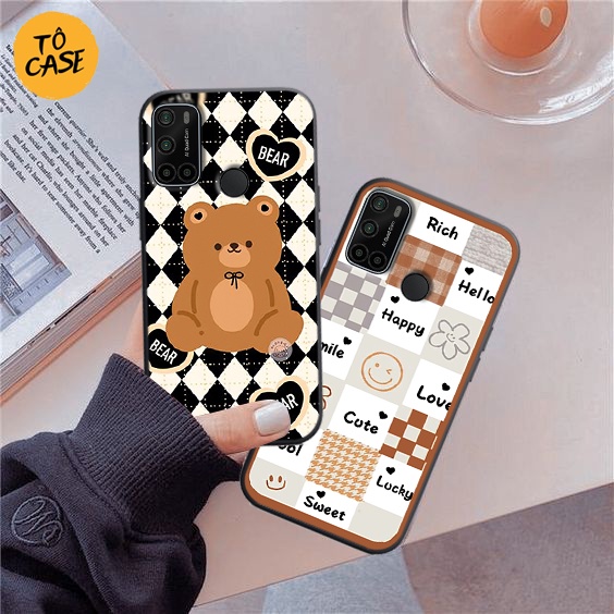 Ốp lưng Vsmart Joy 4 in hình Gấu & trái tim ngộ nghĩnh, đáng yêu, chất liệu ốp in cao cấp chống trầy xước
