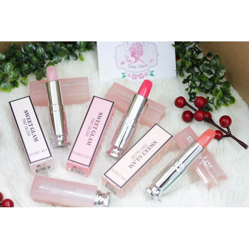 Set 3 son dưỡng môi có màu Secret Key Sweet Glam Tint Glow Mini Kit