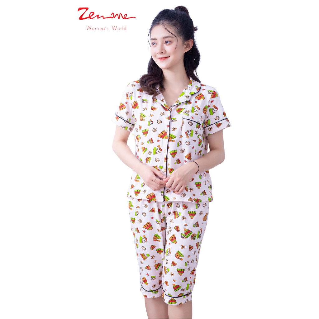 Đồ bộ mặc nhà Zen Me Pijama cộc lửng, chất liệu cotton, thoáng mát nhiều họa tiết