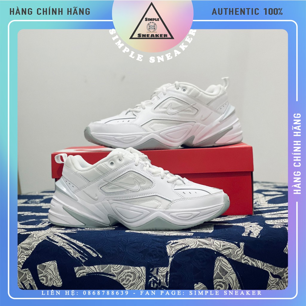 Giày Nike Chính Hãng FREESHIP Nike M2K Tekno All White - Giày Chunky Sneaker Nike M2K Chuẩn Auth - Simple Sneaker