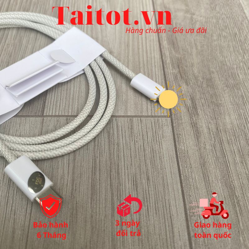 Dây Imac bọc dù nhiều màu Type C sang lightning, dây sạc nhanh 20w dài 1m nhiều màu chống nứt gãy cực chắc - Taitot