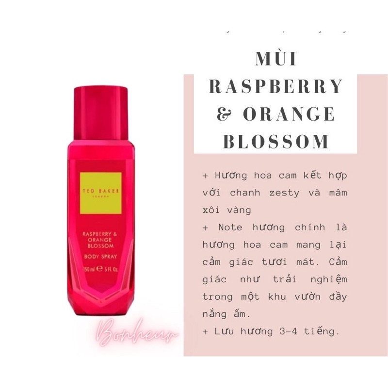Xịt thơm body ted baker