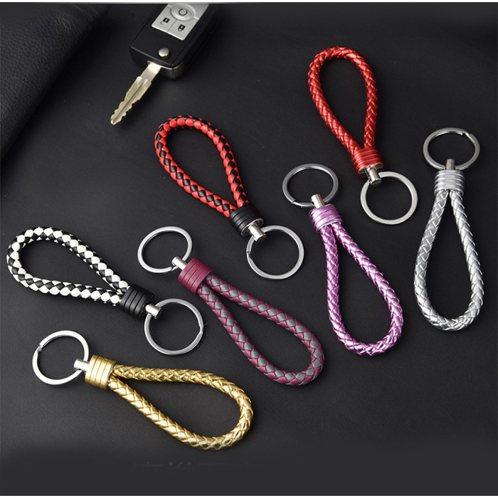 Móc Treo Chìa Khóa Dây Da Xoắn Cá Tính - Móc Dây Tết Sang Trọng