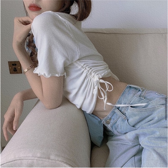 Áo croptop nữ, áo kiểu nữ siêu xinh chất thun gân mềm mát - Colory shop