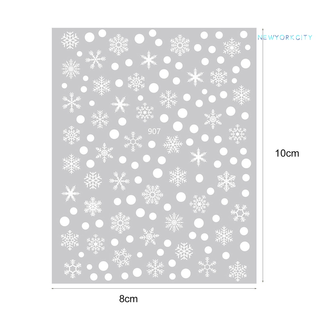 Miếng Dán Móng Tay Không Phai Siêu Mỏng Họa Tiết Bông Tuyết Giáng Sinh Cho Nữ