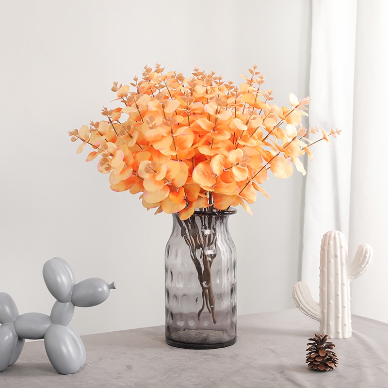 Set 5 Nhánh 20 Nhánh Lá Bạch Đàn Nhân Tạo 6 Màu Dùng Trang Trí