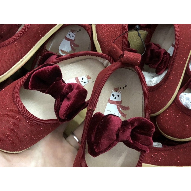 Giày búp bê đỏ hm cho bé gái size chân từ 9-15cm