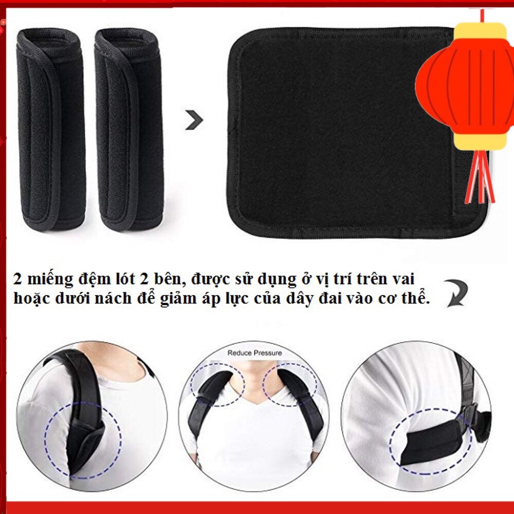 02 tấm trợ lực/miếng lót đệm đai chống gù lưng [Giảm ma sát tối đa]