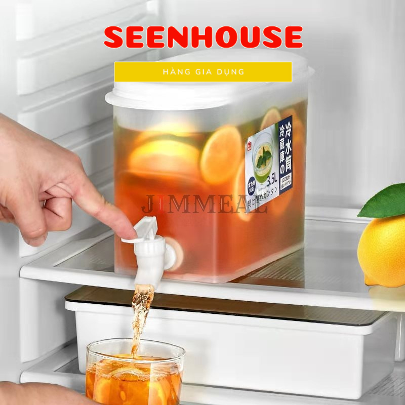 Bình Nước Có Vòi Để Tủ Lạnh 3.5L Cao Cấp Bình Nước Có Vòi Tiện Dụng Nhựa PP An Toàn
