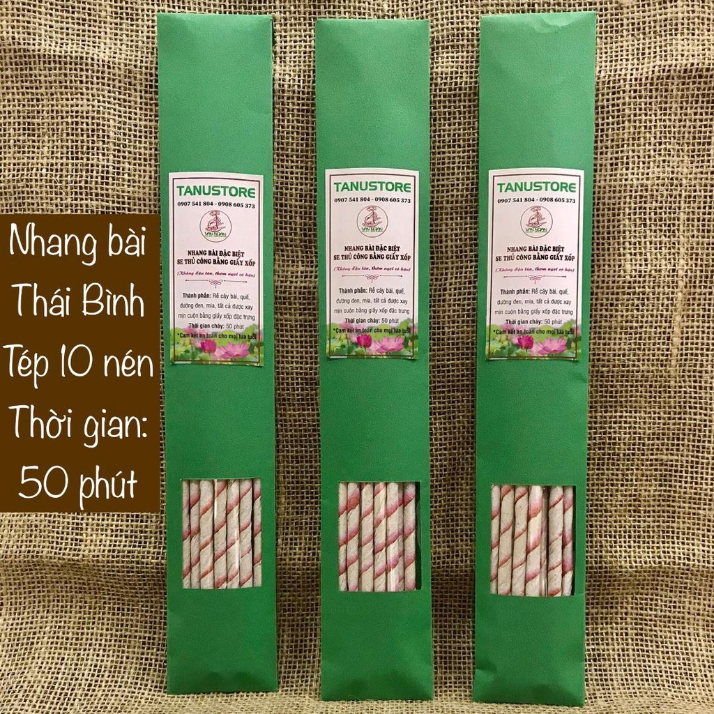 HƯƠNG (NHANG) BÀI THÁI BÌNH ĐẶC BIỆT CUỘN THỦ CÔNG BẰNG GIẤY XỐP - THƠM NGỌT ẤM VÀ NGẬY, CÓ HẬU- TANU STORE