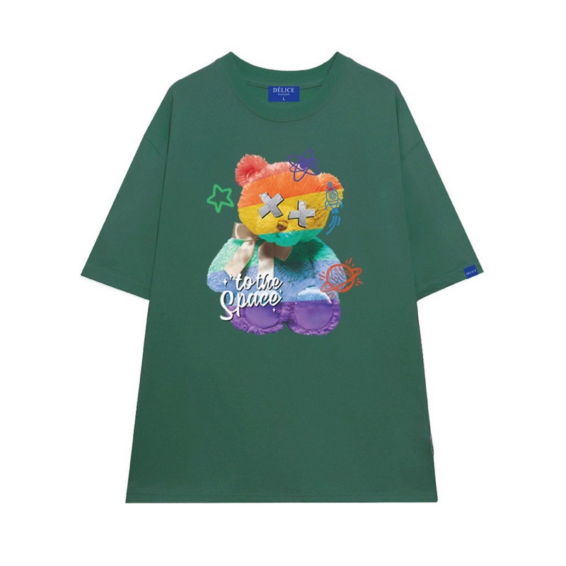 [ Full Box + Tag ] Áo thun phông Unisex cotton 100% form rộng tay ngắn GẤU TO THE SPACE