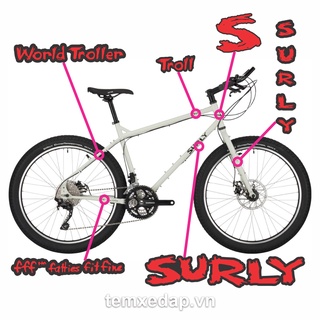 Tem decal dán sườn xe đạp touring SURLY TROLL 2021 | Frame decal | Temxedap.vn