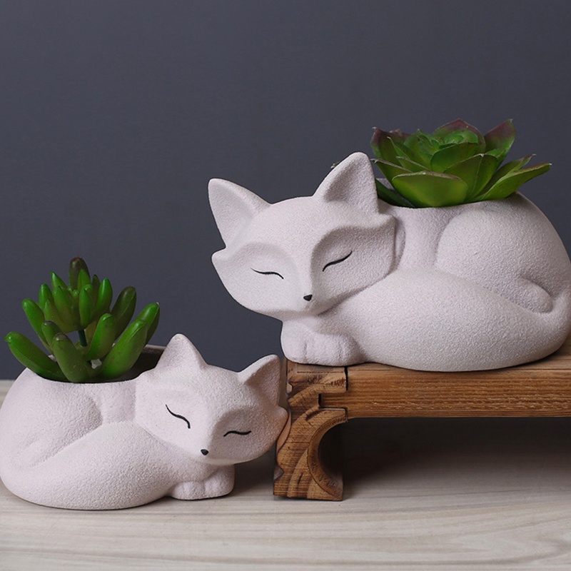 Khuôn Silicone Dùng Làm Chậu Cây Mọng Nước DIY Hình Cáo Nhỏ