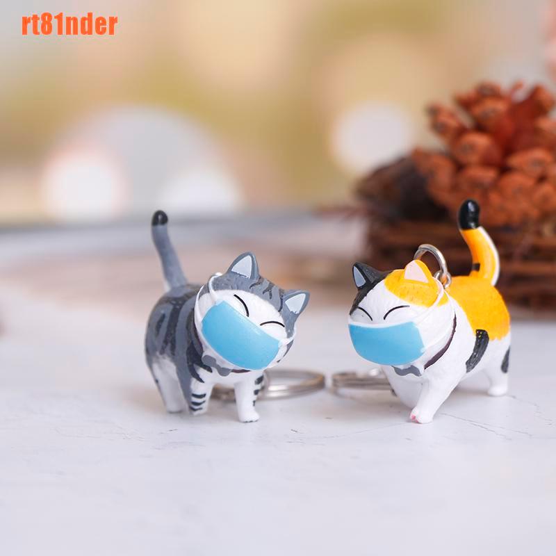 Móc Khóa Hình Mèo Che Mặt Dễ Thương