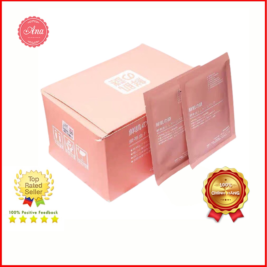 [Hộp 50 Miếng] Mặt Nạ Nhau Thai Cừu Tế Bào Gốc Nhật Bản Cuống Rốn Dưỡng Da Ngừa Mụn Mờ Nám