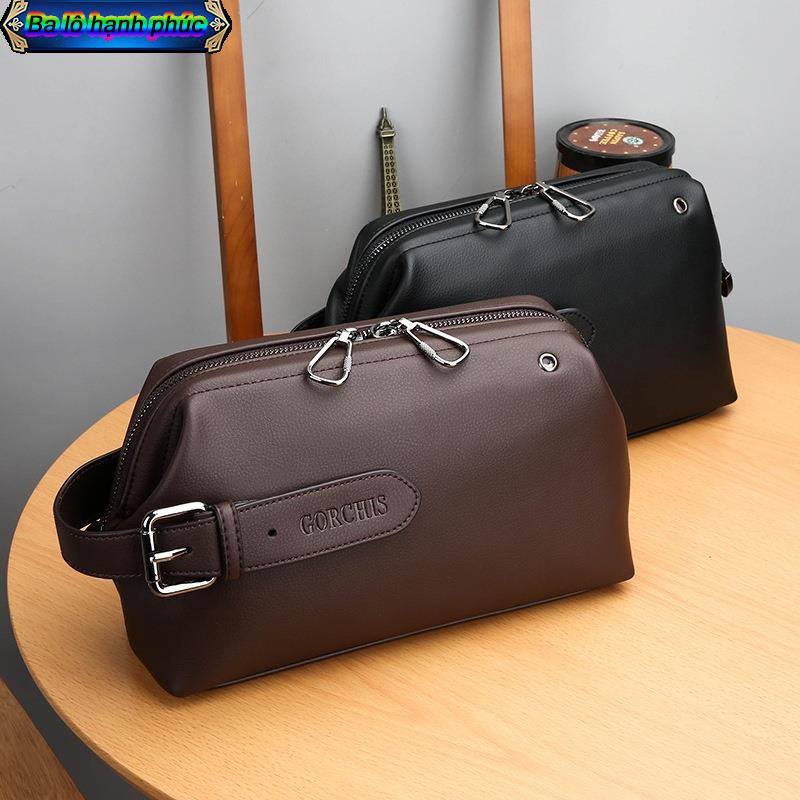 Túi xách nam da mềm clutch công sở dung tích lớn phổ biến của đàn ông Âu Mỹ
