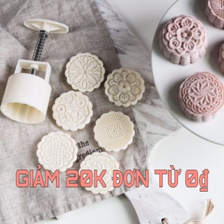 Khuôn làm bánh trung thu 100g - 6 măt khuôn tròn hình hoa