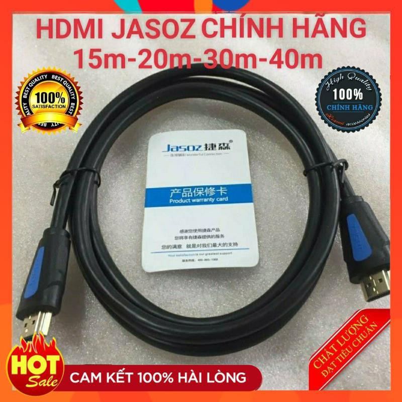 [Lõi Đồng 4K]CÁP HDMI Jasoz 15M 20M 30M 40M lõi đồng HDTV 4K*2K (19+1)-Dây HDMI tròn chuẩn FULL HD 1080p