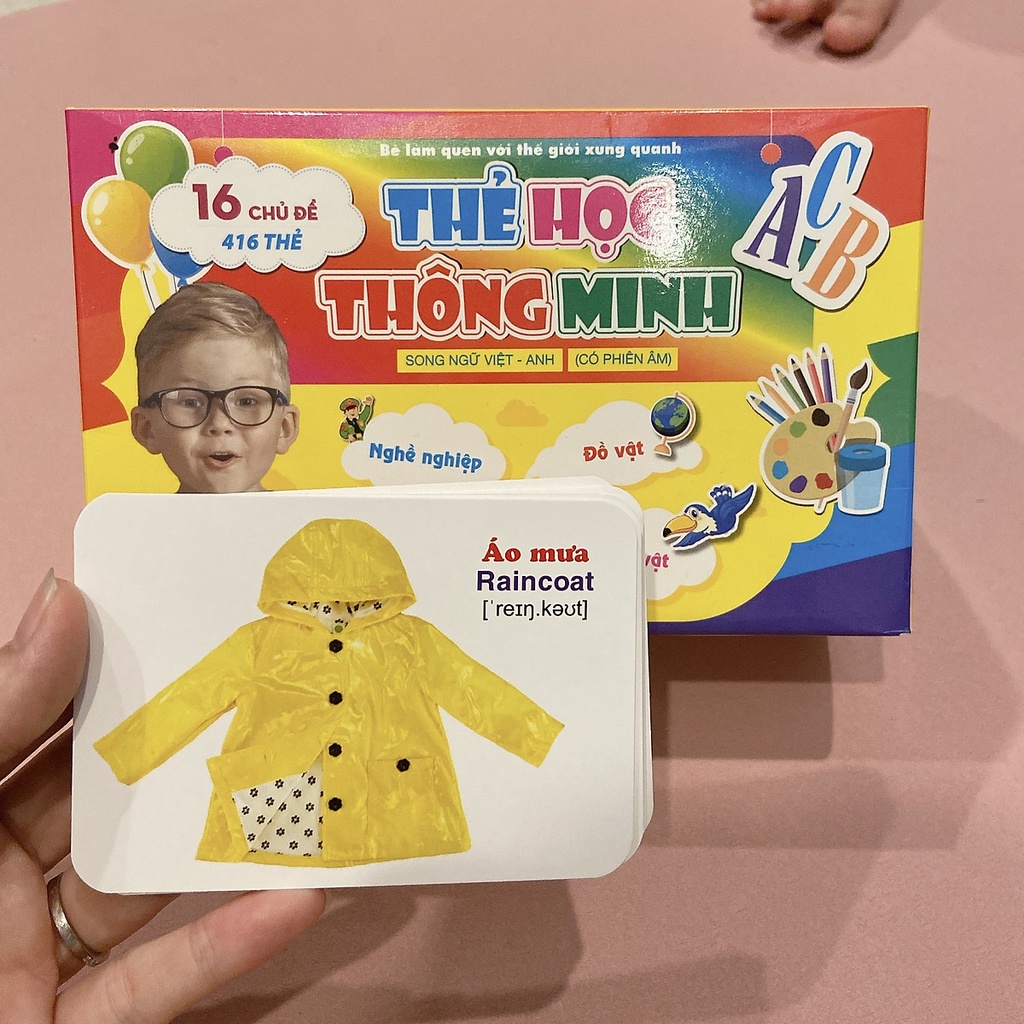 Sách Thẻ học Flashcard - Bộ Thẻ Học Thông Minh (416 Thẻ Flashcards Tiếng Anh 16 Chủ Đề)