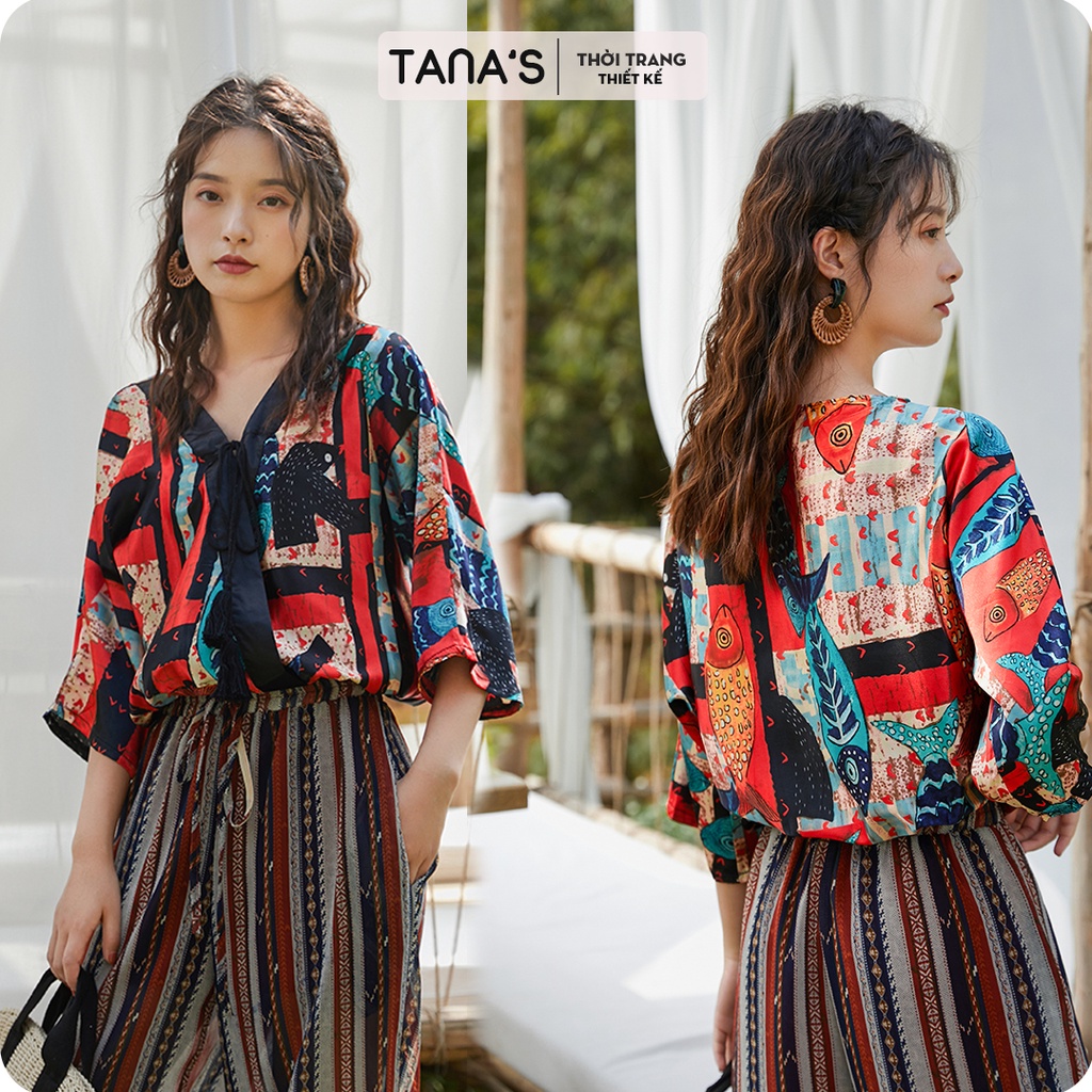 Áo thổ cẩm Kimono style Nhật Bản