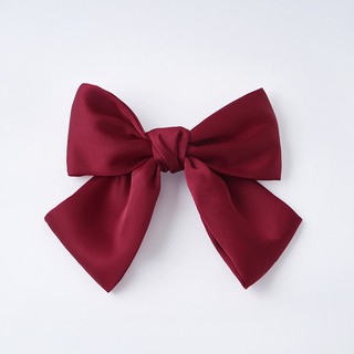 Kẹp tóc Nơ Tiểu Thư Lụa Satin Bản To Cao Cấp, Bím Tóc - GIN SHOP