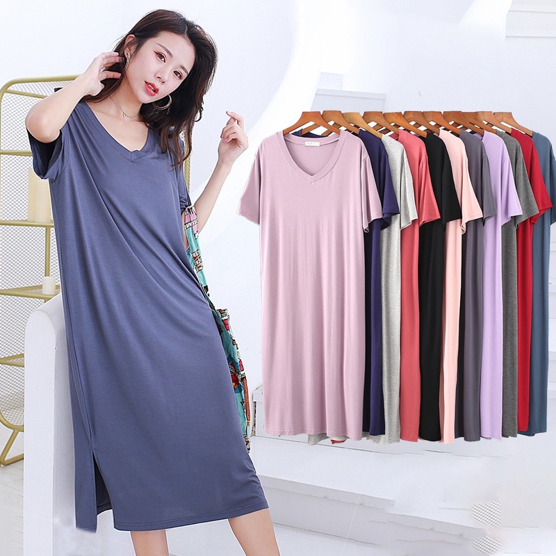 Đầm Ngủ Dáng Rộng Tay Ngắn Mỏng Thời Trang Mùa Hè Dành Cho Mẹ Bầu 0704
