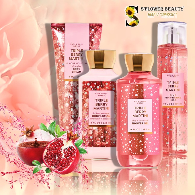 TRIPLE BERRY MARTINI | Sản Phẩm Gel Tắm - Dưỡng Thể - Xịt Thơm Nước Hoa Toàn Thân Lưu Hương Mịn Da Bath &amp; Body Works