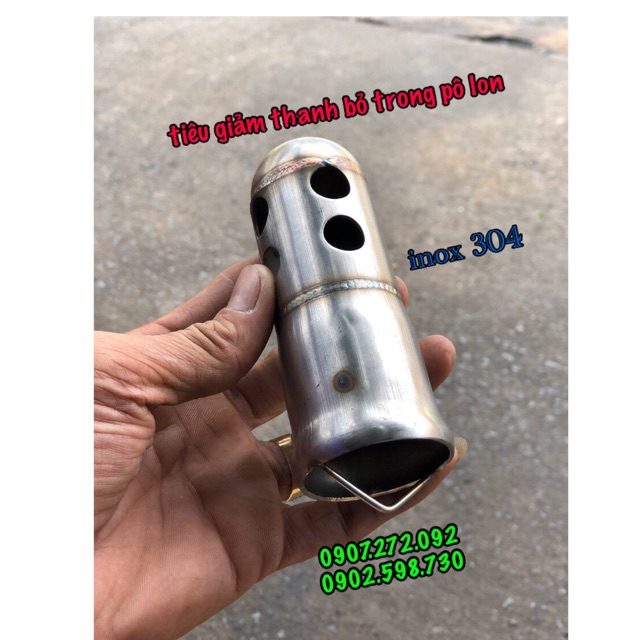Tiêu giảm thanh bỏ trong pô lon inox 304