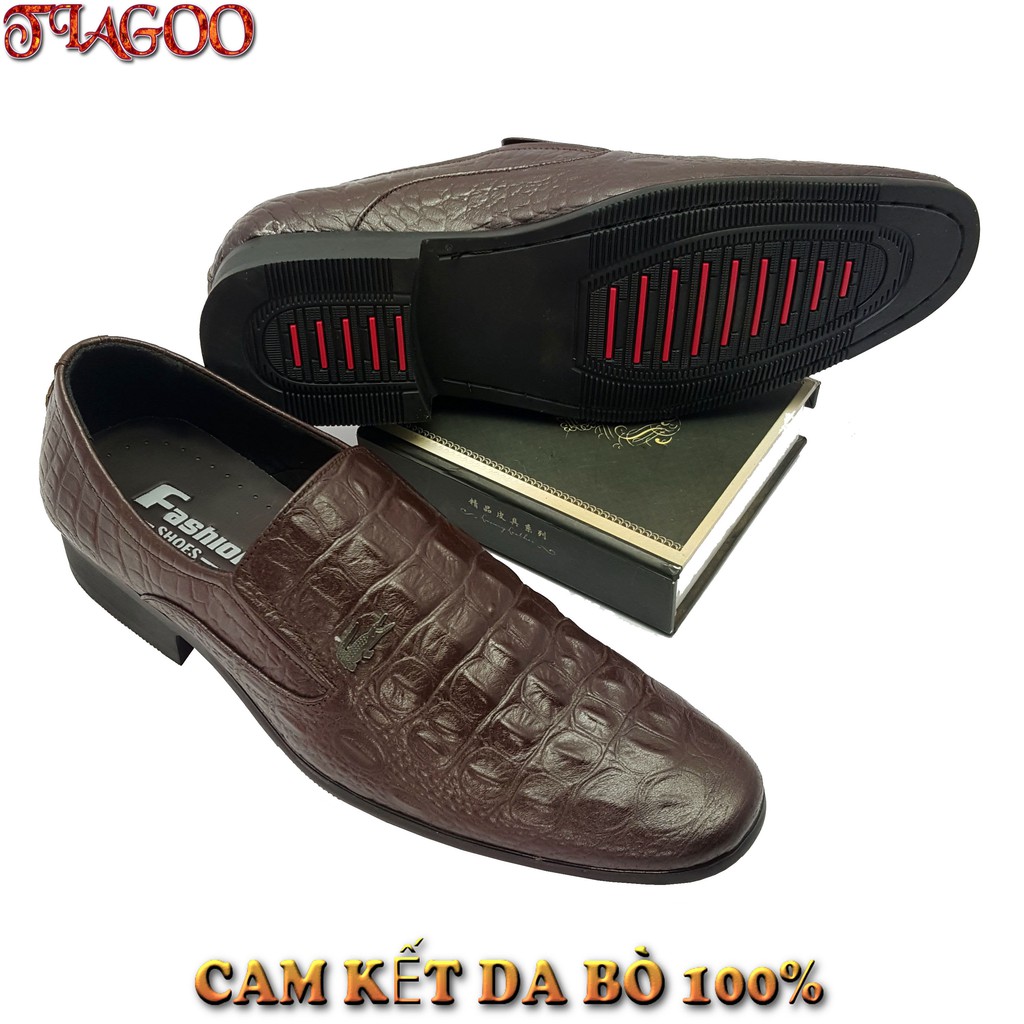 giày nam cao cấp da bò dập vân cá sấu 2021