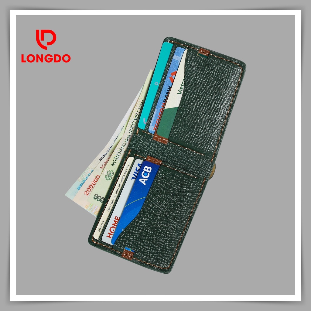 Ví da nam giá rẻ - Cam kết da bò thật 100% - Hàng chính hãng thương hiệu Longdo Leather - B05