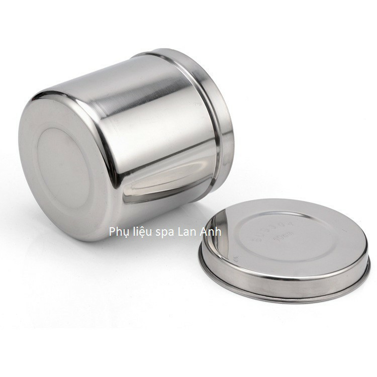 Hũ inox đựng bông dùng đựng bông, dụng cụ phun xăm, dụng cụ y tế