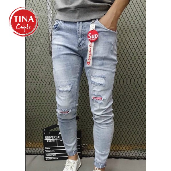 Quần Jean Nam Rách, Chất Jean Chuẩn Loại 1, Dễ Phối Áo Thun, Sơ Mi, Mặc Đi Làm, Đi Chơi Giá Rẻ