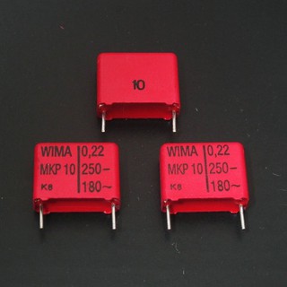 A17 tụ điện màu đỏ wima mkp10 0.22uf 250v 630v 224 k